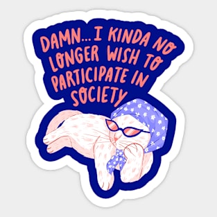 Antisocial Cat Sticker